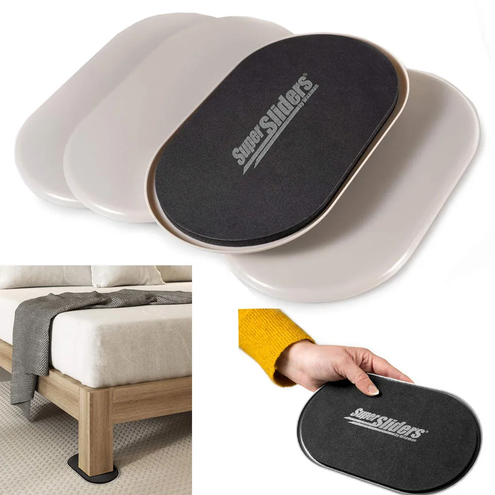 24 Pk Heavy Duty Furniture Sliders Movers Jumbo Glides 9.5" Oval Multi Surface