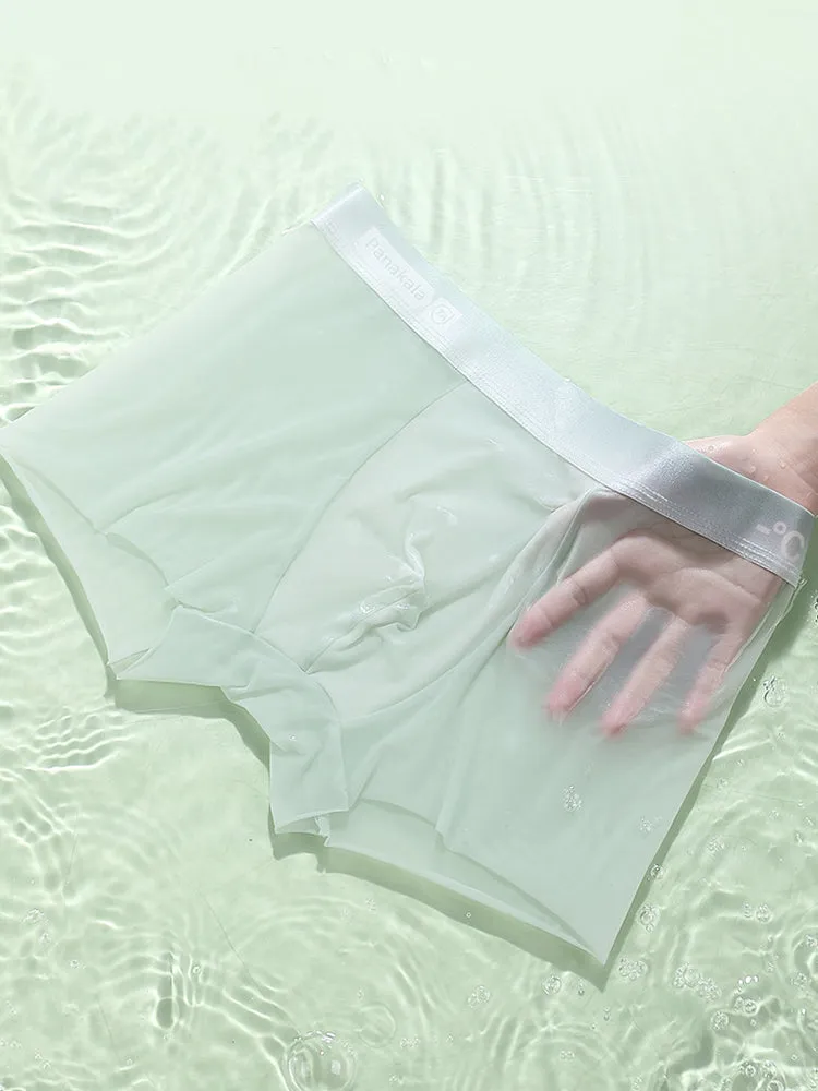 4 Pack Men's Breathable Ice Silk Antibacterial Sports Trunks