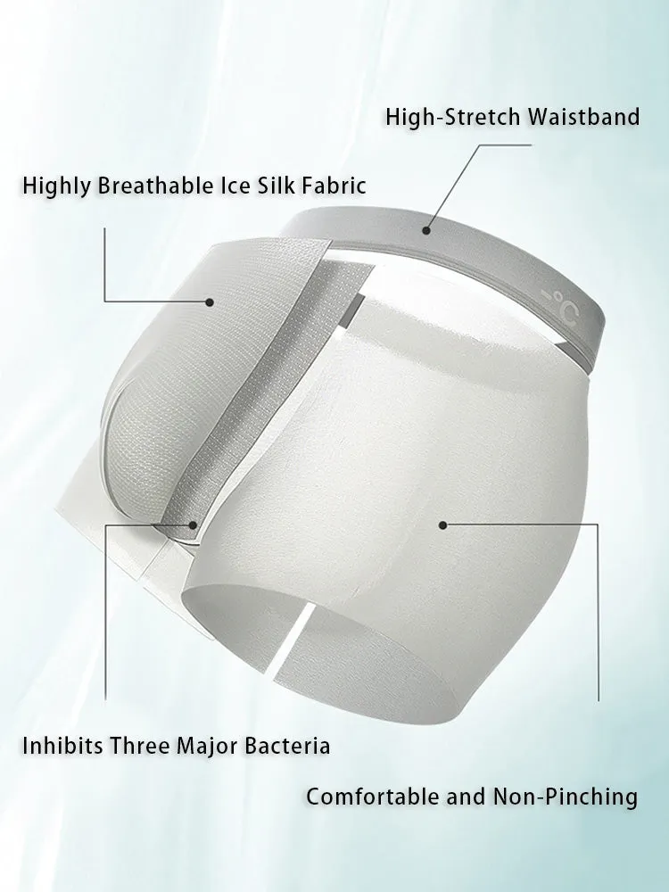 4 Pack Men's Breathable Ice Silk Antibacterial Sports Trunks