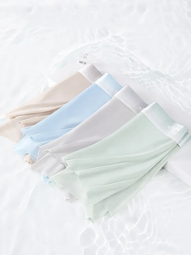 4 Pack Men's Breathable Ice Silk Antibacterial Sports Trunks