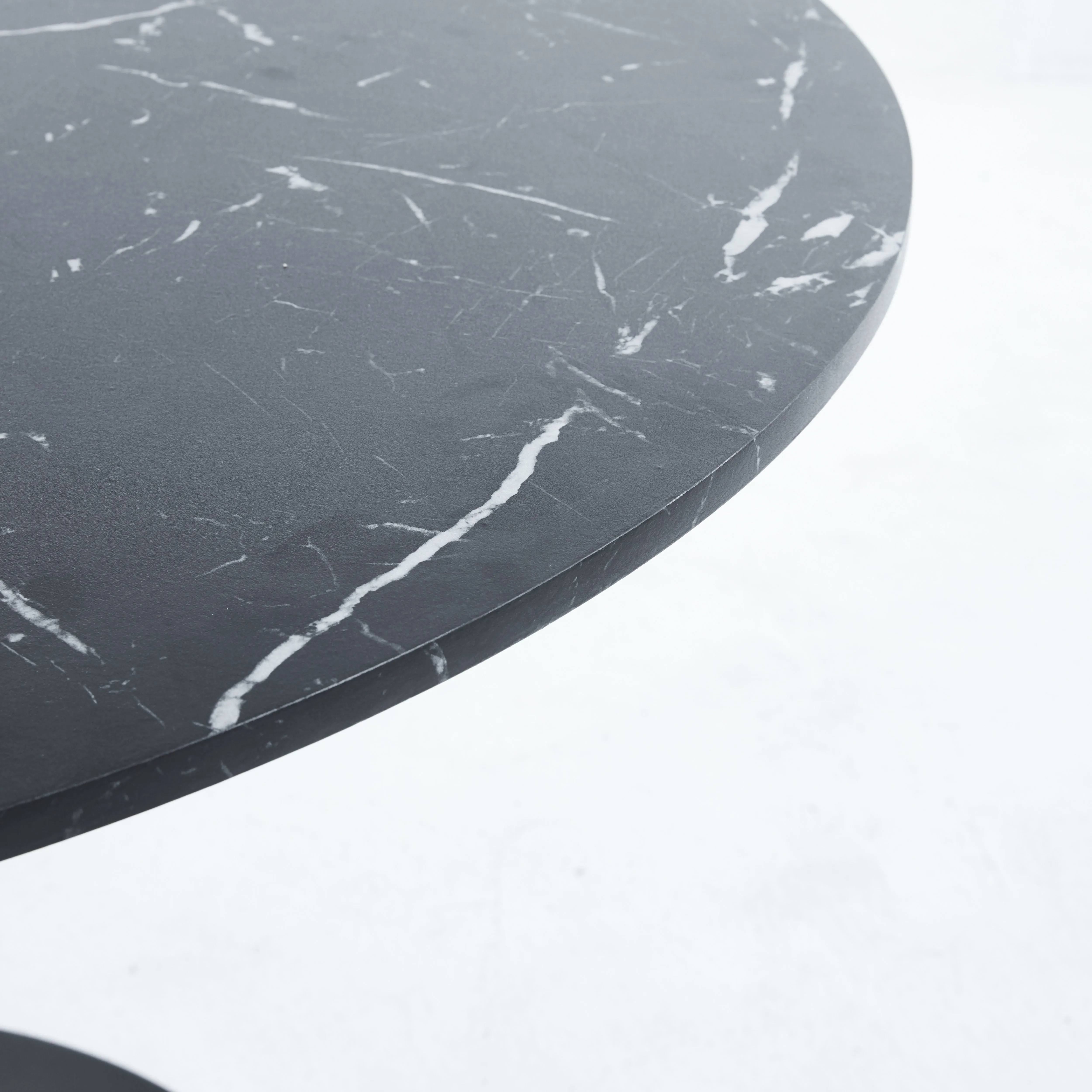 42.1" Tulip Table Mid-Century Dining Table For 4-6 People With Round MDF Table Top, Pedestal Dining Table, End Table Leisure Coffee Table - Black by Couch.com