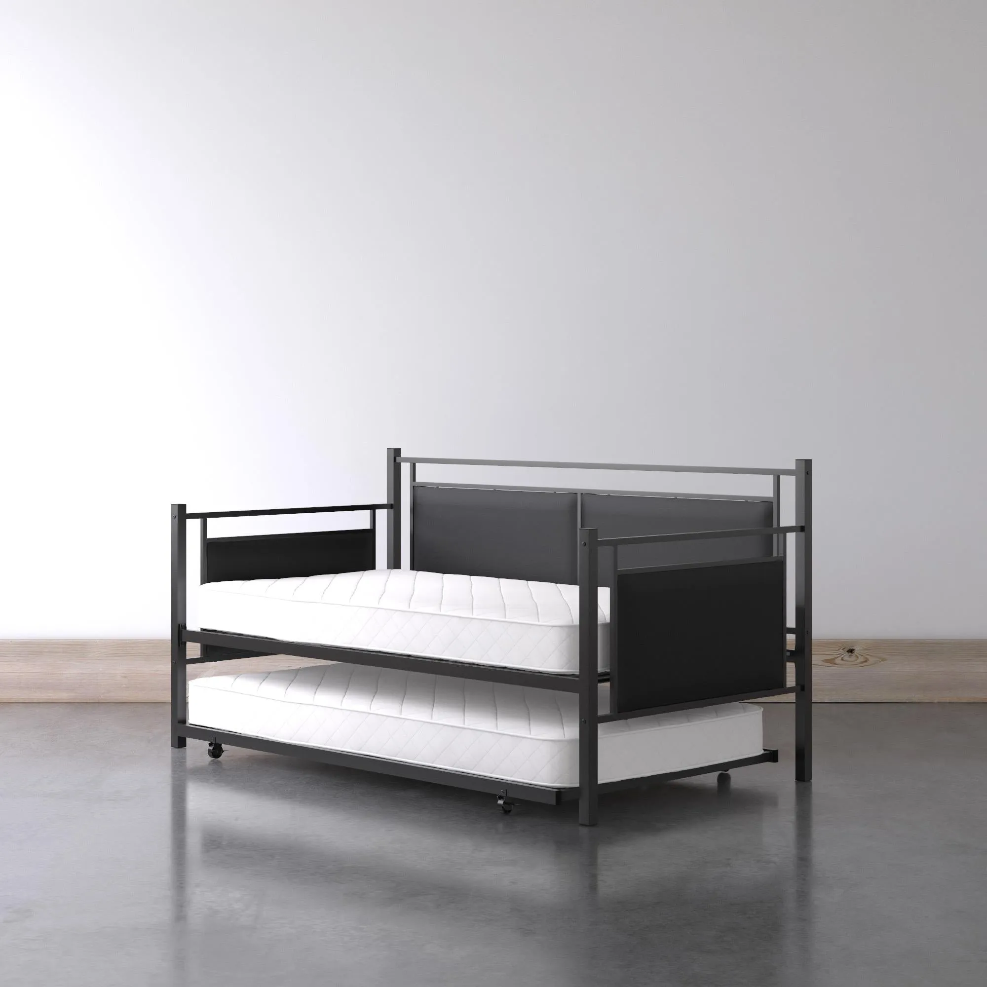 Astoria Metal and Upholstered Daybed with Trundle