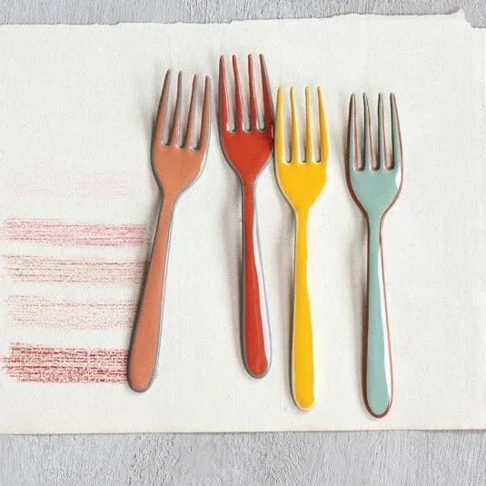 Astrid Enameled Stainless Steel Appetizer Forks