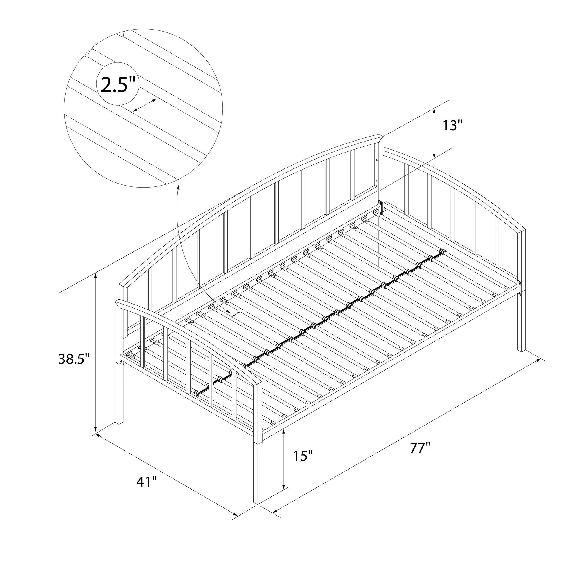 Ava Metal Daybed
