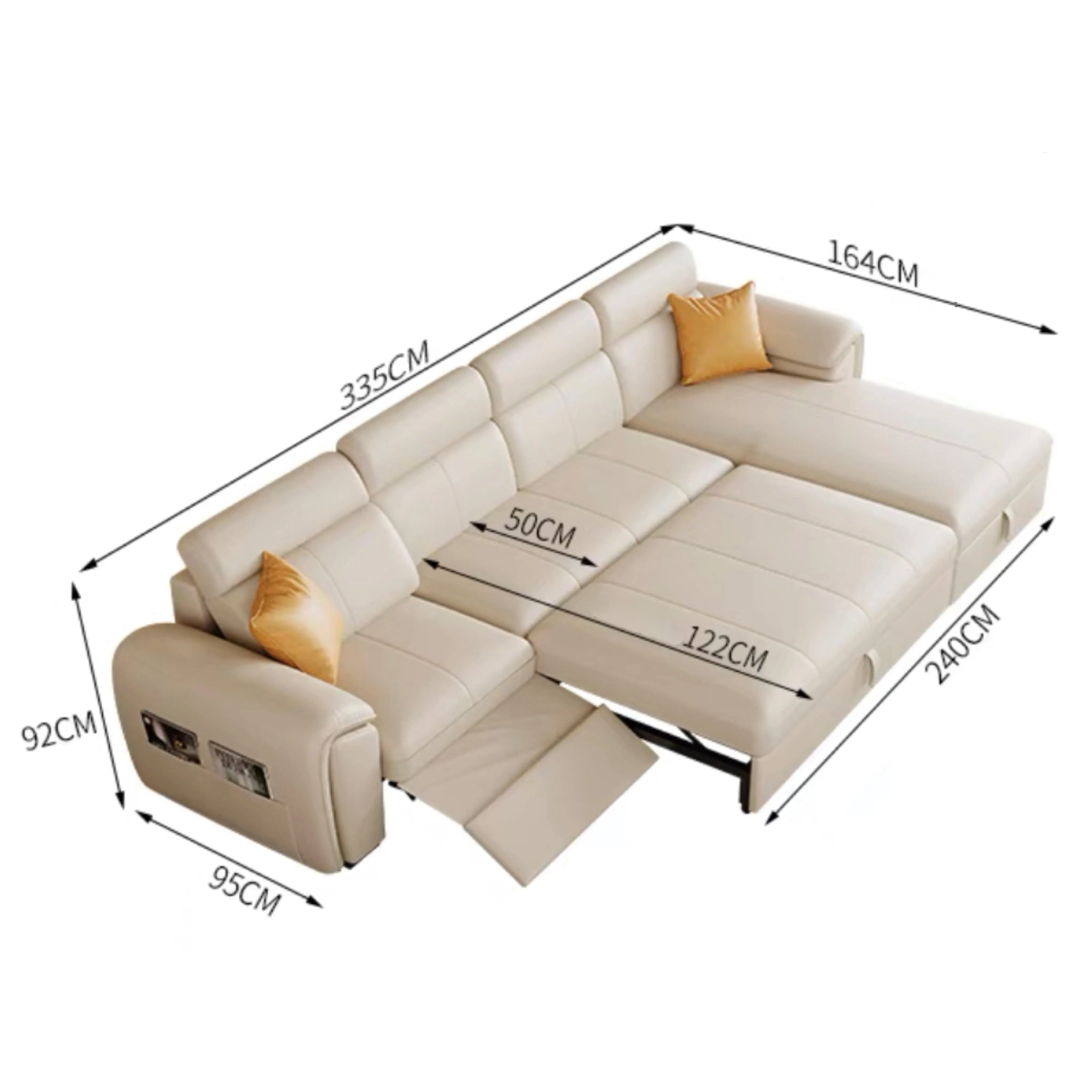 Christen Electric Recliner Leather Sofa Bed