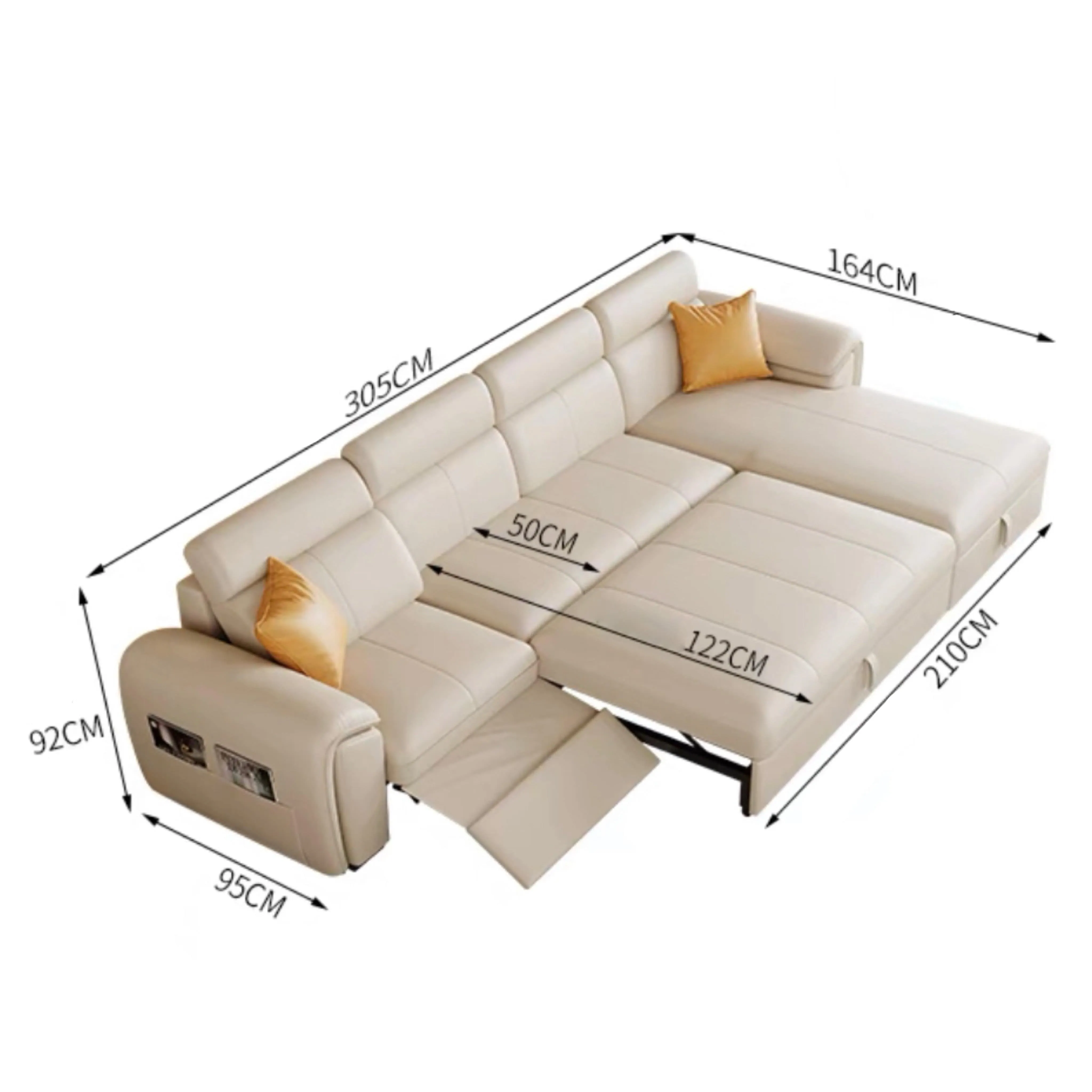Christen Electric Recliner Leather Sofa Bed