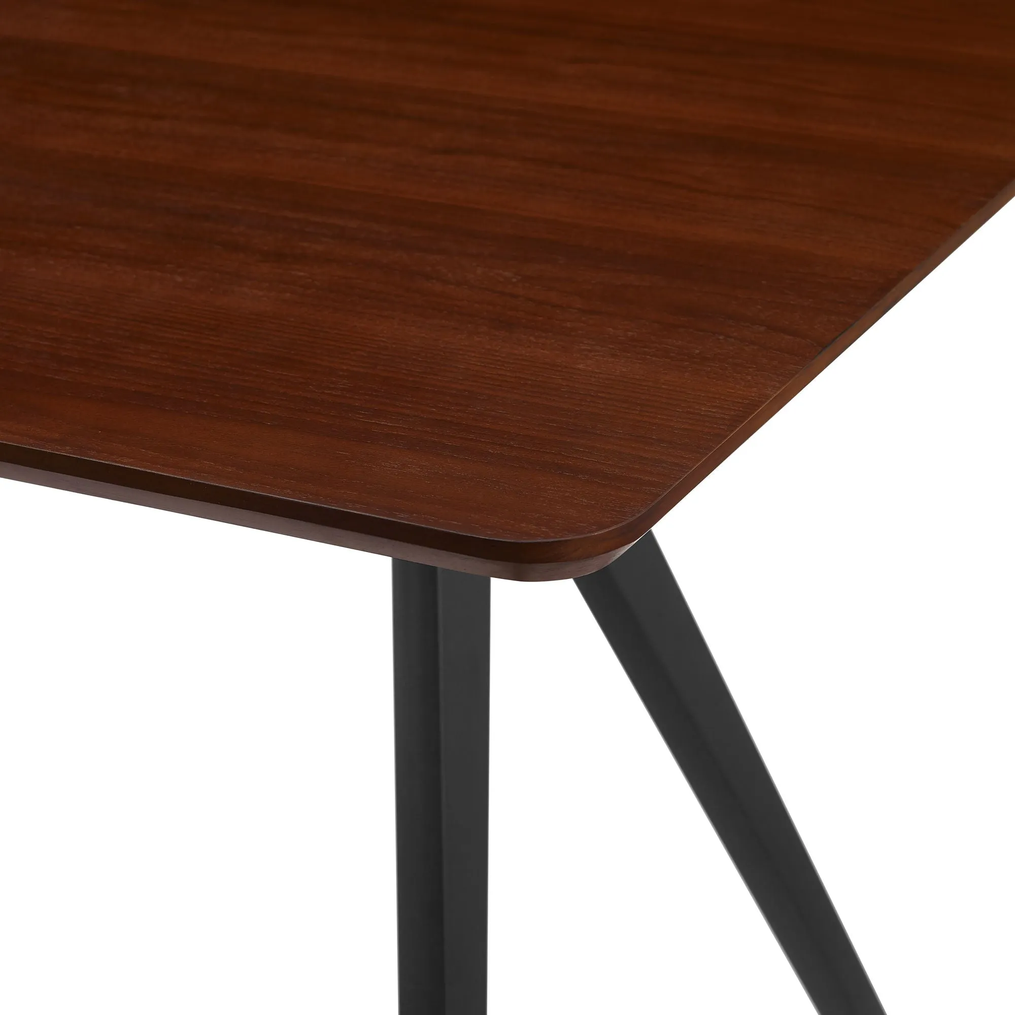 Contemporary V Leg Veneer Dining Table - Dark Walnut by Couch.com