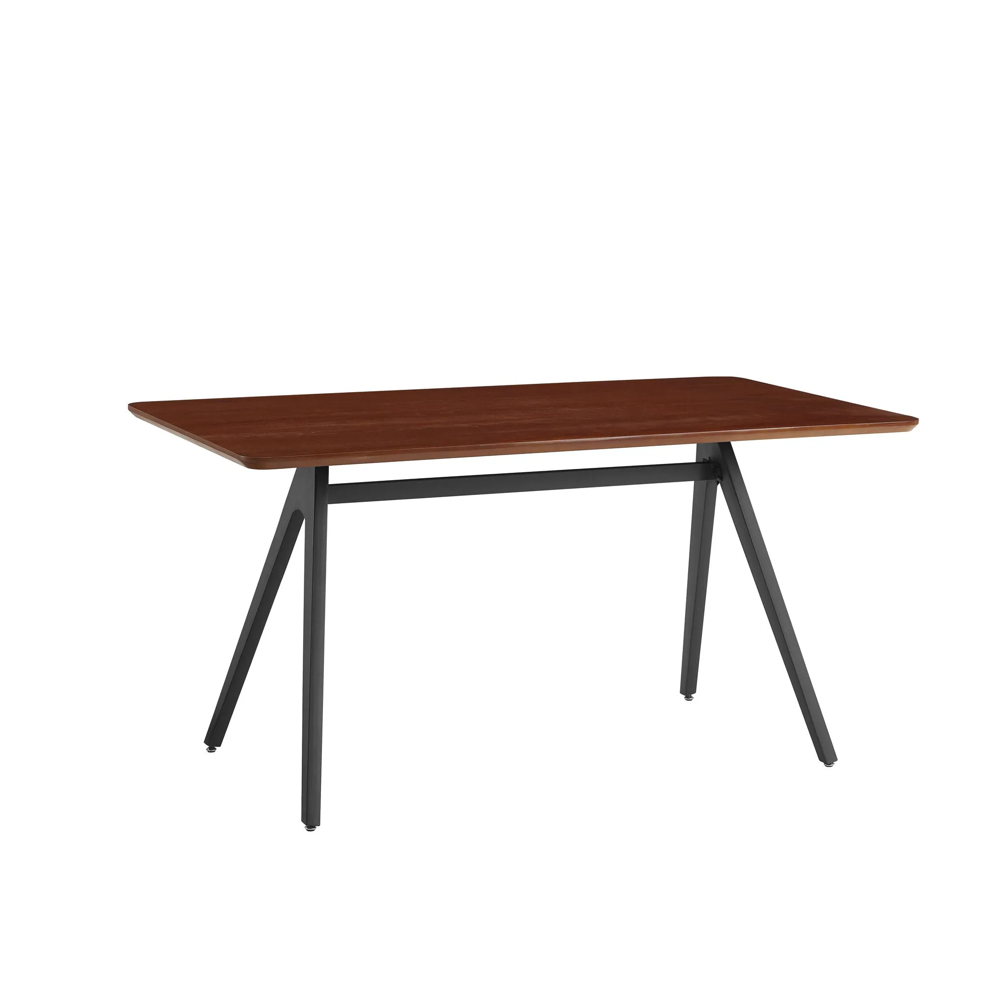 Contemporary V Leg Veneer Dining Table - Dark Walnut by Couch.com