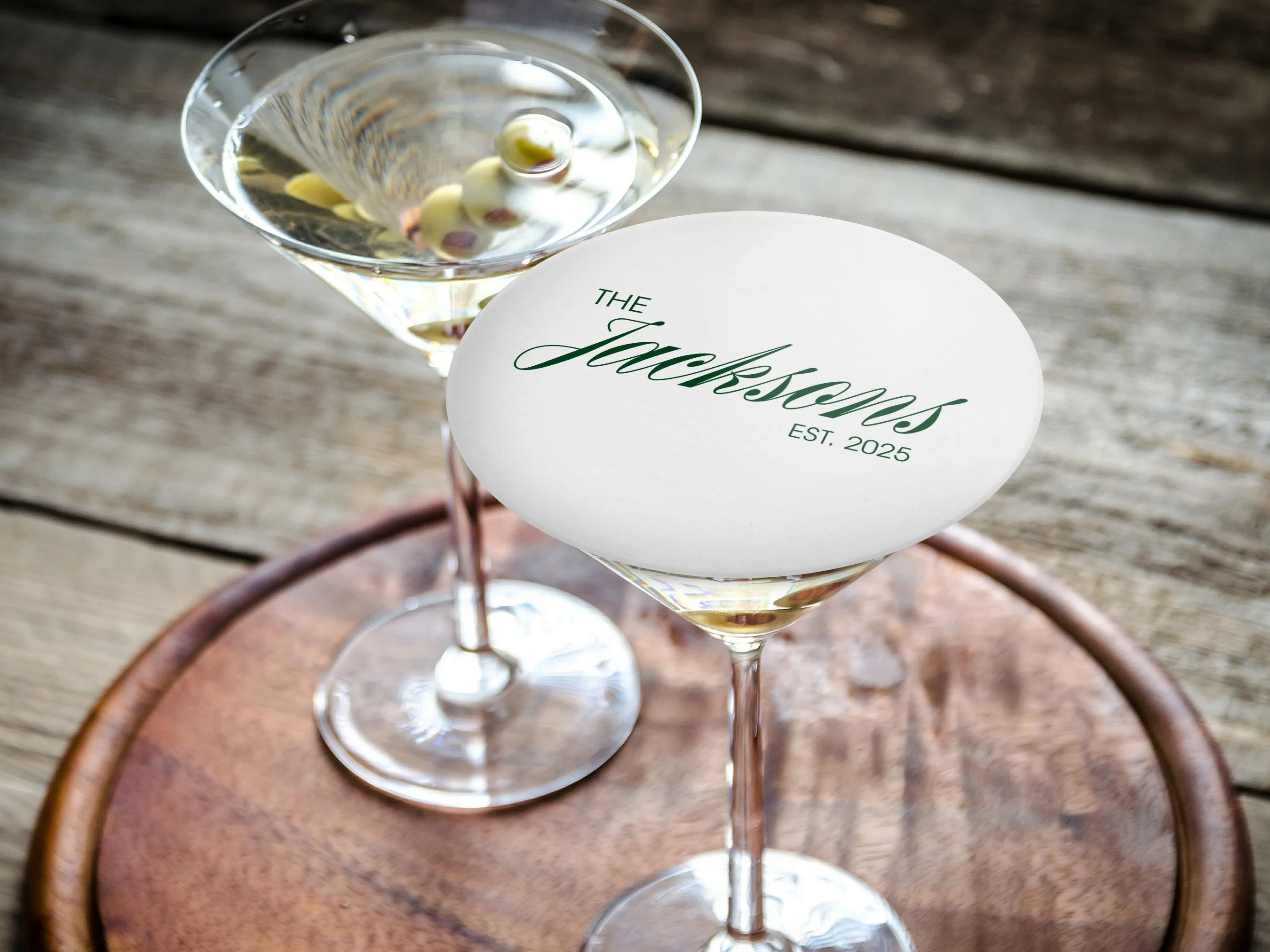 Custom Last Name and Established Year Wedding Coasters
