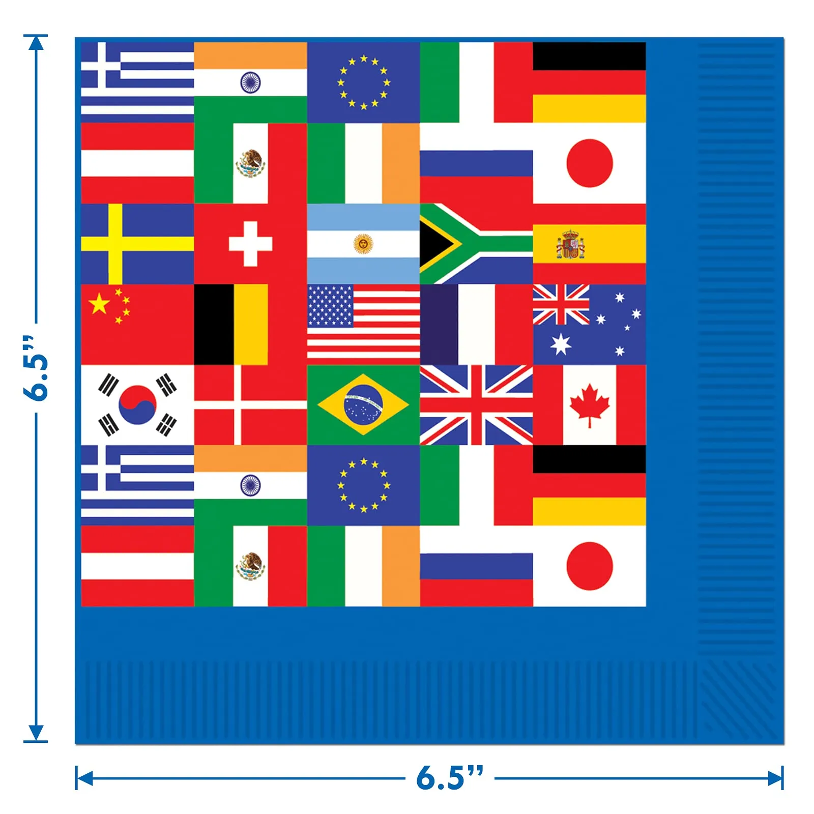 Flags of the World -Olympics Party International Flag Paper Plates and Napkins (Serves 16)