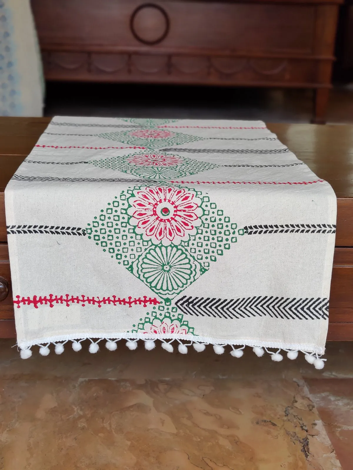 Hand Block Printed Table Runner Multicolor
