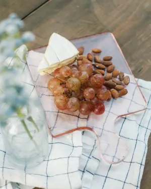 Handblown Hammered Glass Serving Tray - Blush