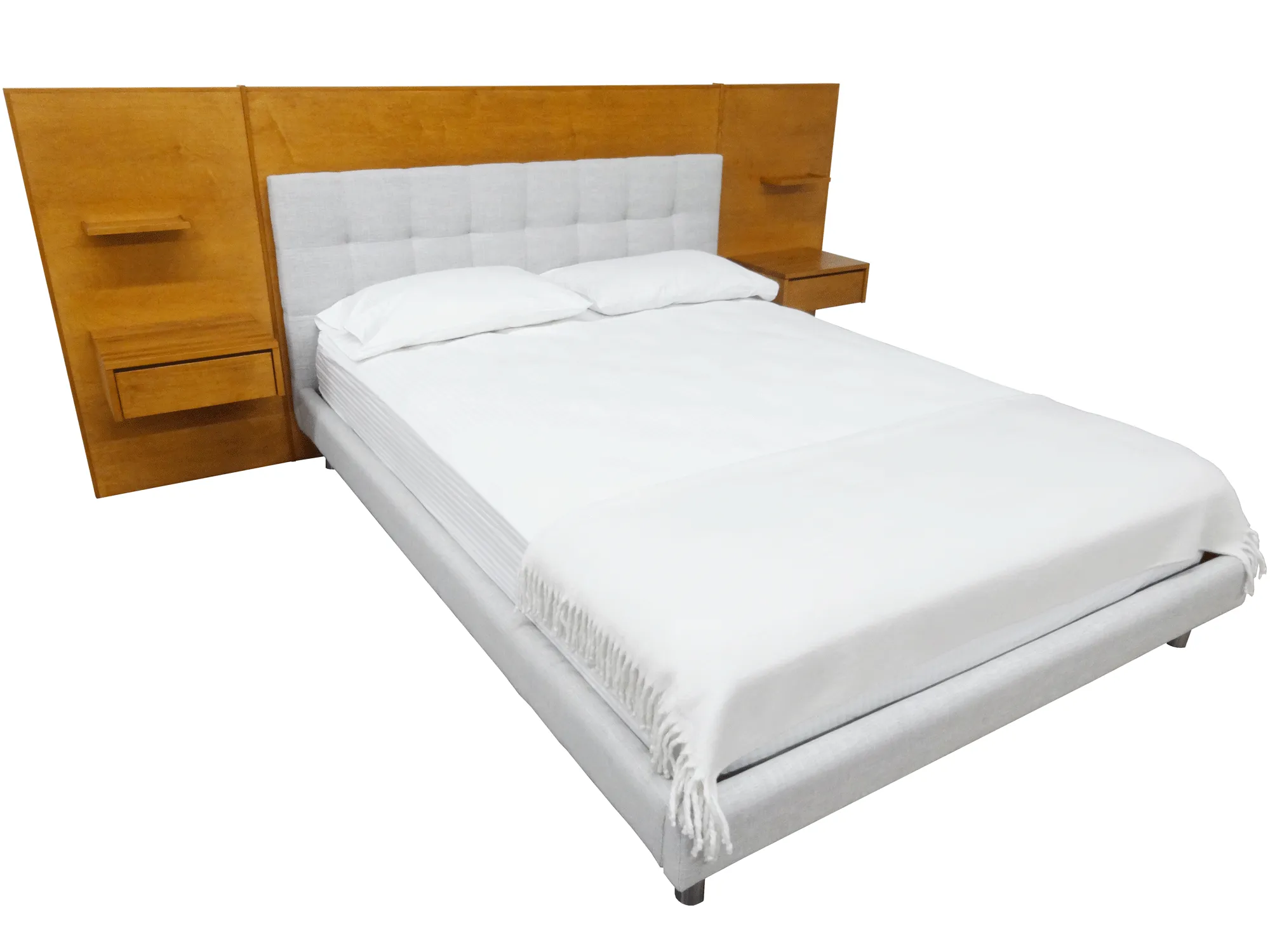LA Bed, Headboard & Nightstands
