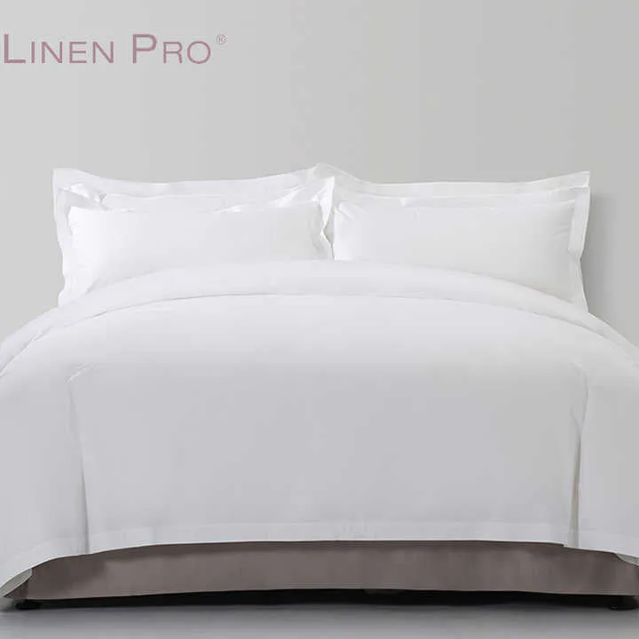 LINENPRO الفاخرة 4 قطعة الأبيض فندق 100% . LINENPRO Luxury 4 Piece White Hotel 100% Cotton Bed