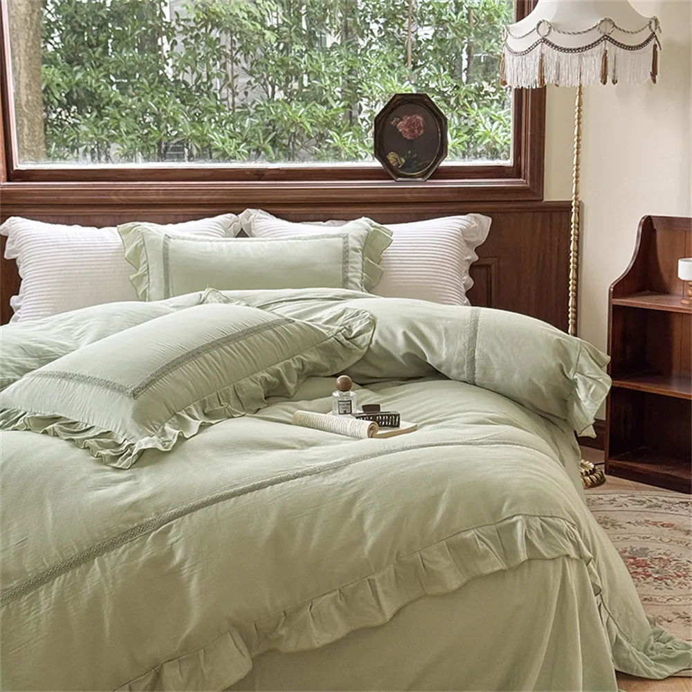 Madeleine Lace Double Gauze Ruffle Bedding Bundle