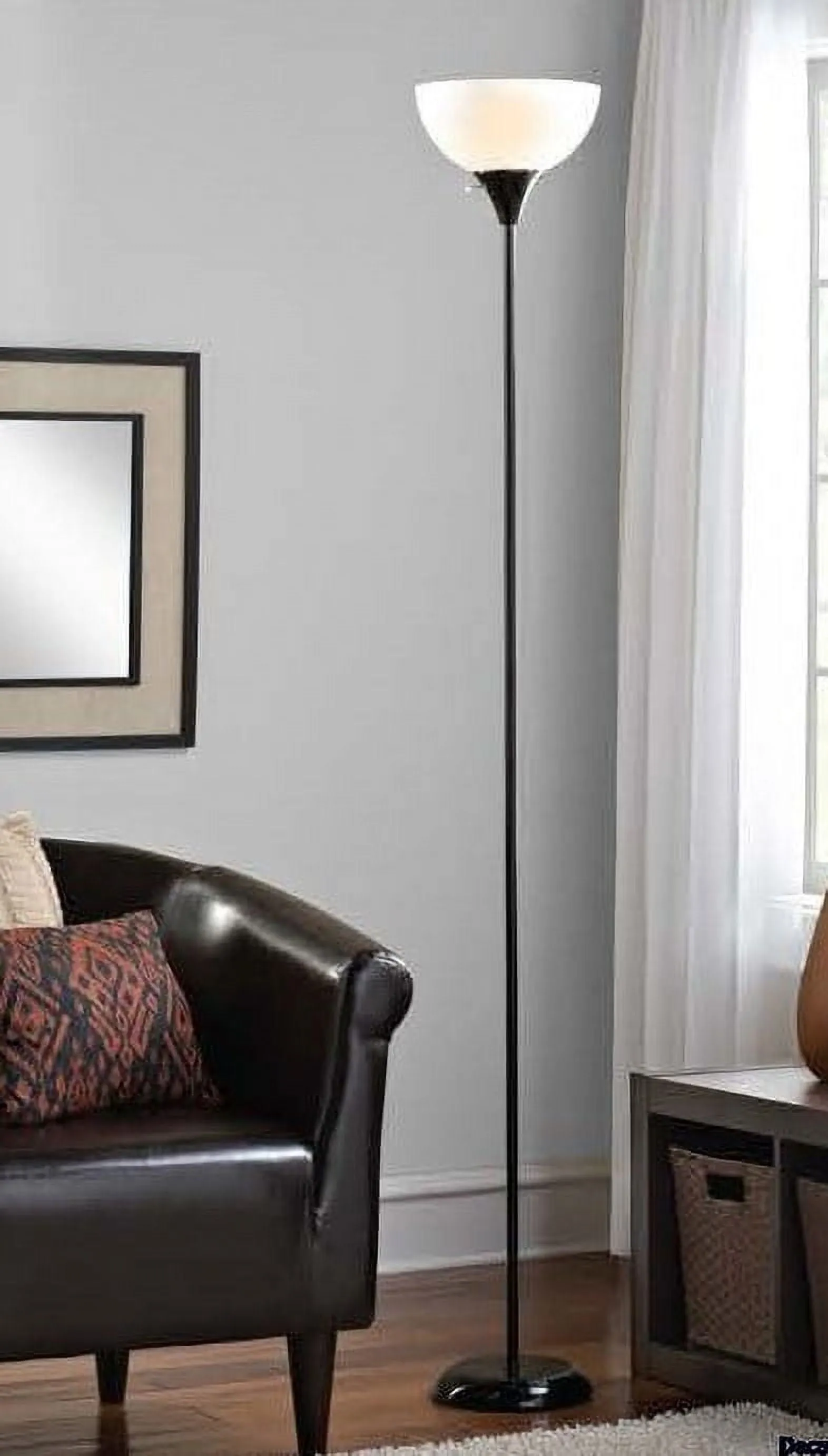 Mainstays 71" Black Floor Lamp, Modern Design