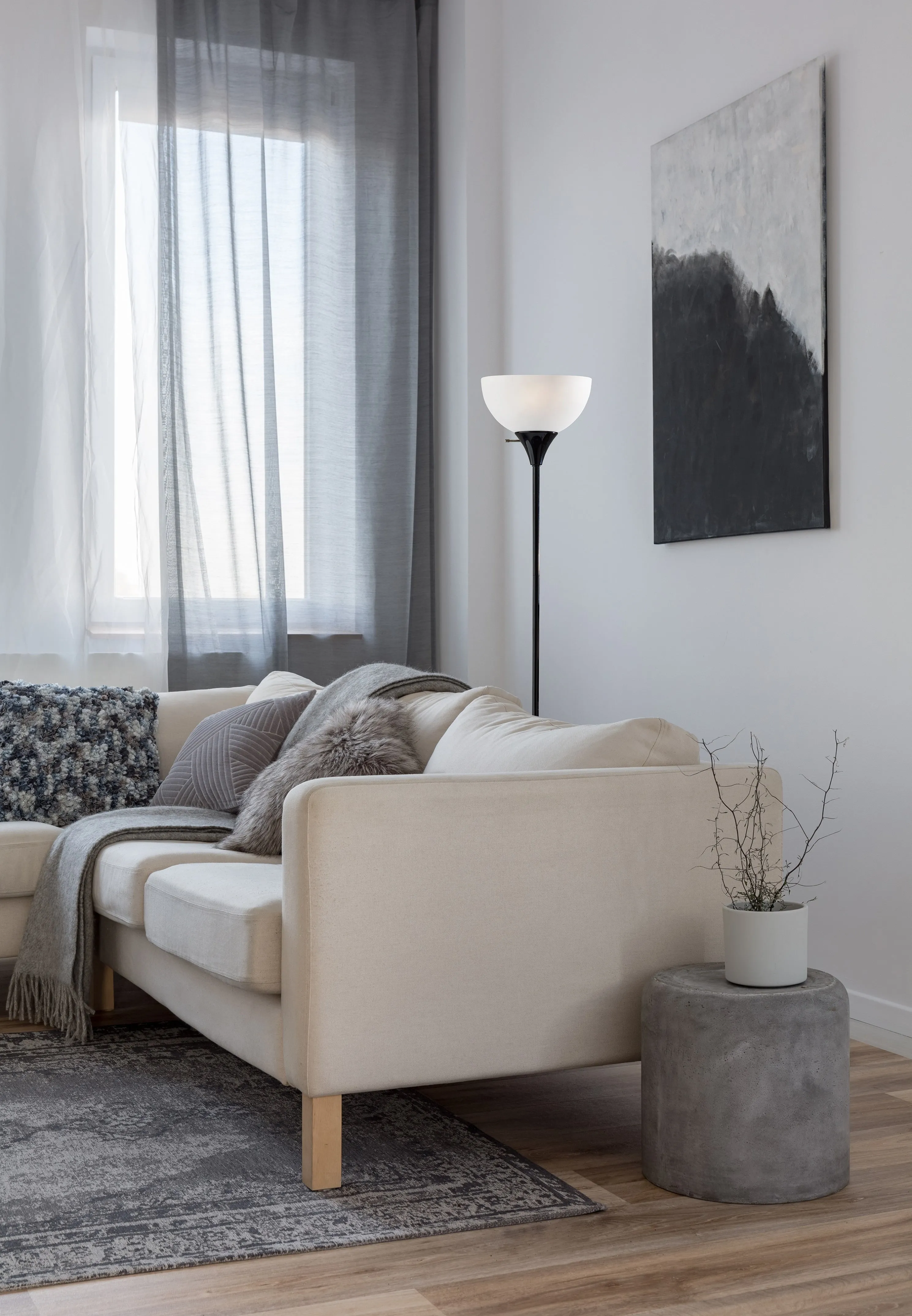 Mainstays 71" Black Floor Lamp, Modern Design
