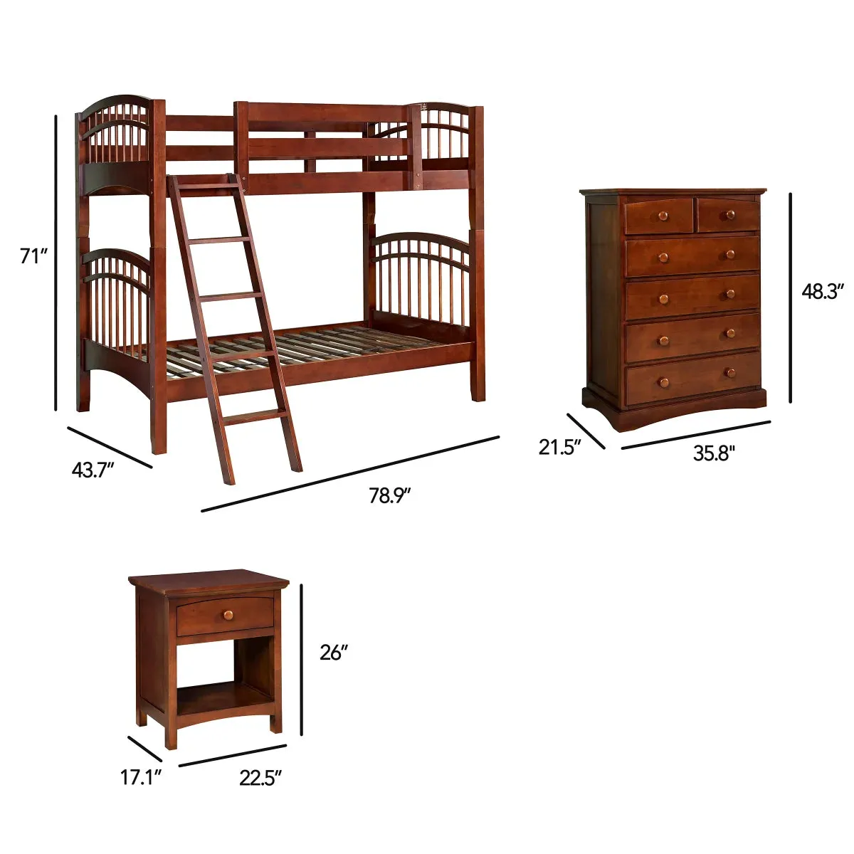 McKenzie Bedroom Collection in Dark Brown