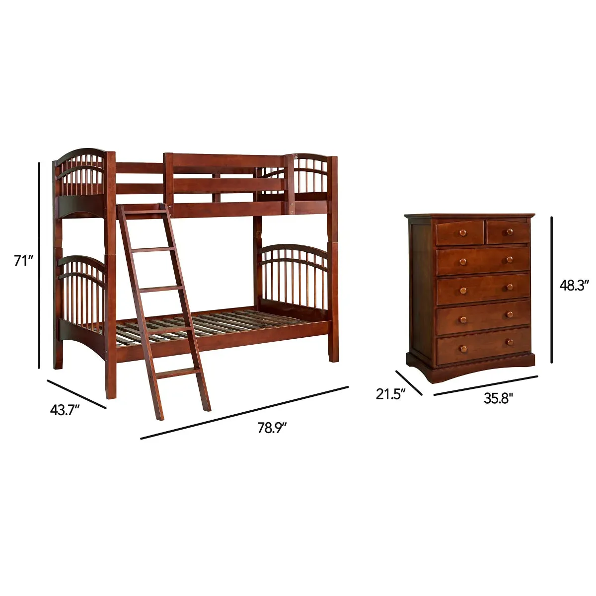 McKenzie Bedroom Collection in Dark Brown