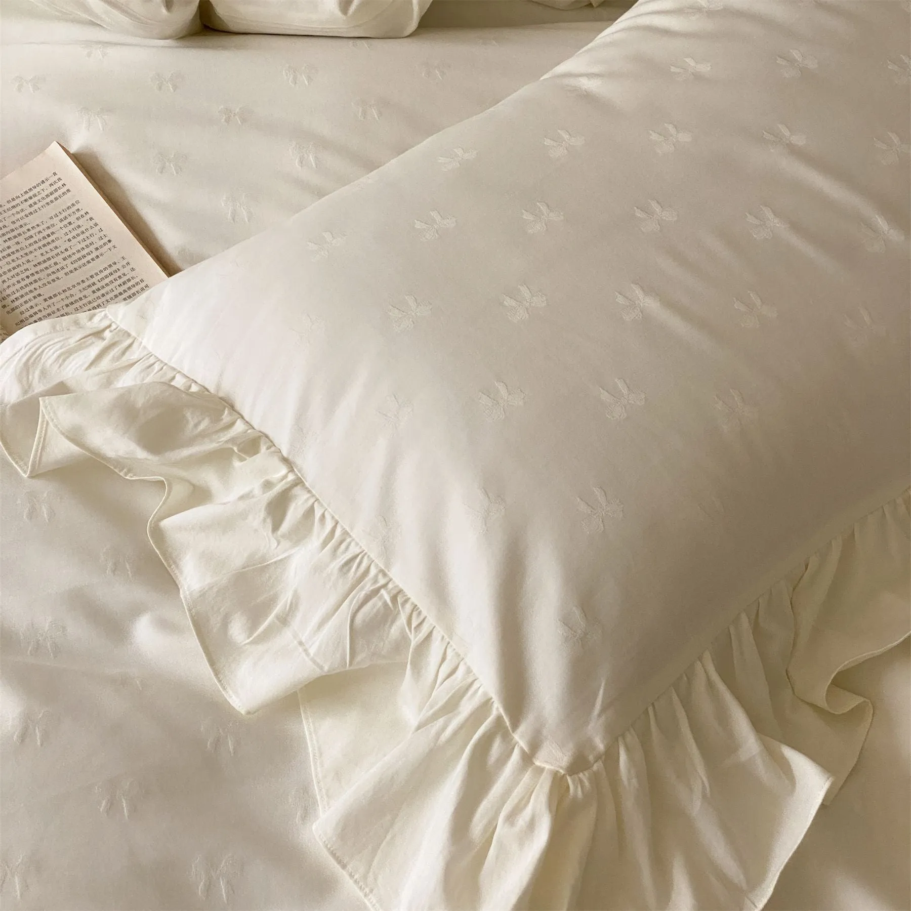 Mimi Ribbon Ruffle White Bedding Bundle