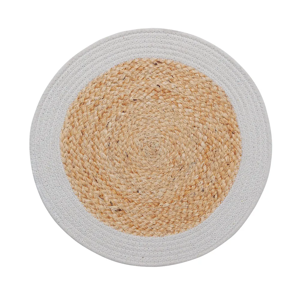 Nathalia Handmade Round Jute Placemats Natural Dining Table Elegance