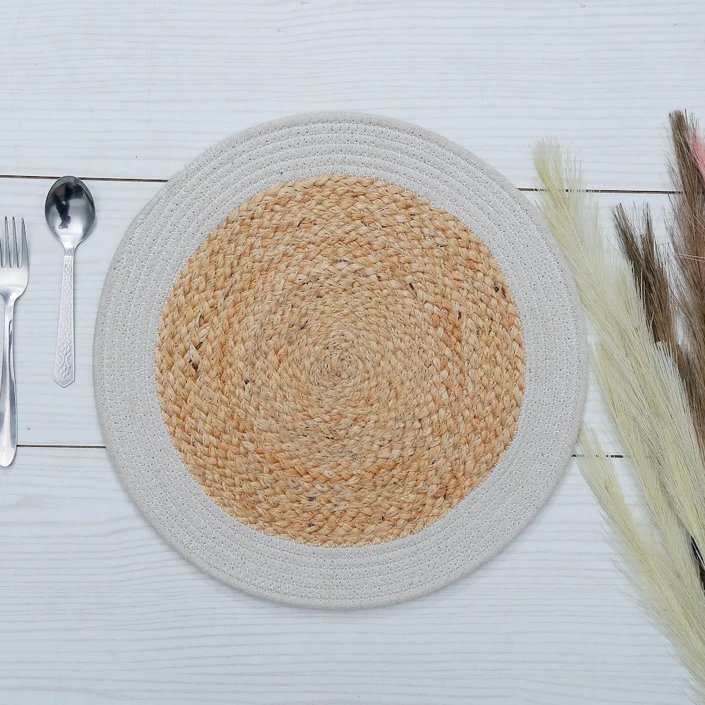 Nathalia Handmade Round Jute Placemats Natural Dining Table Elegance