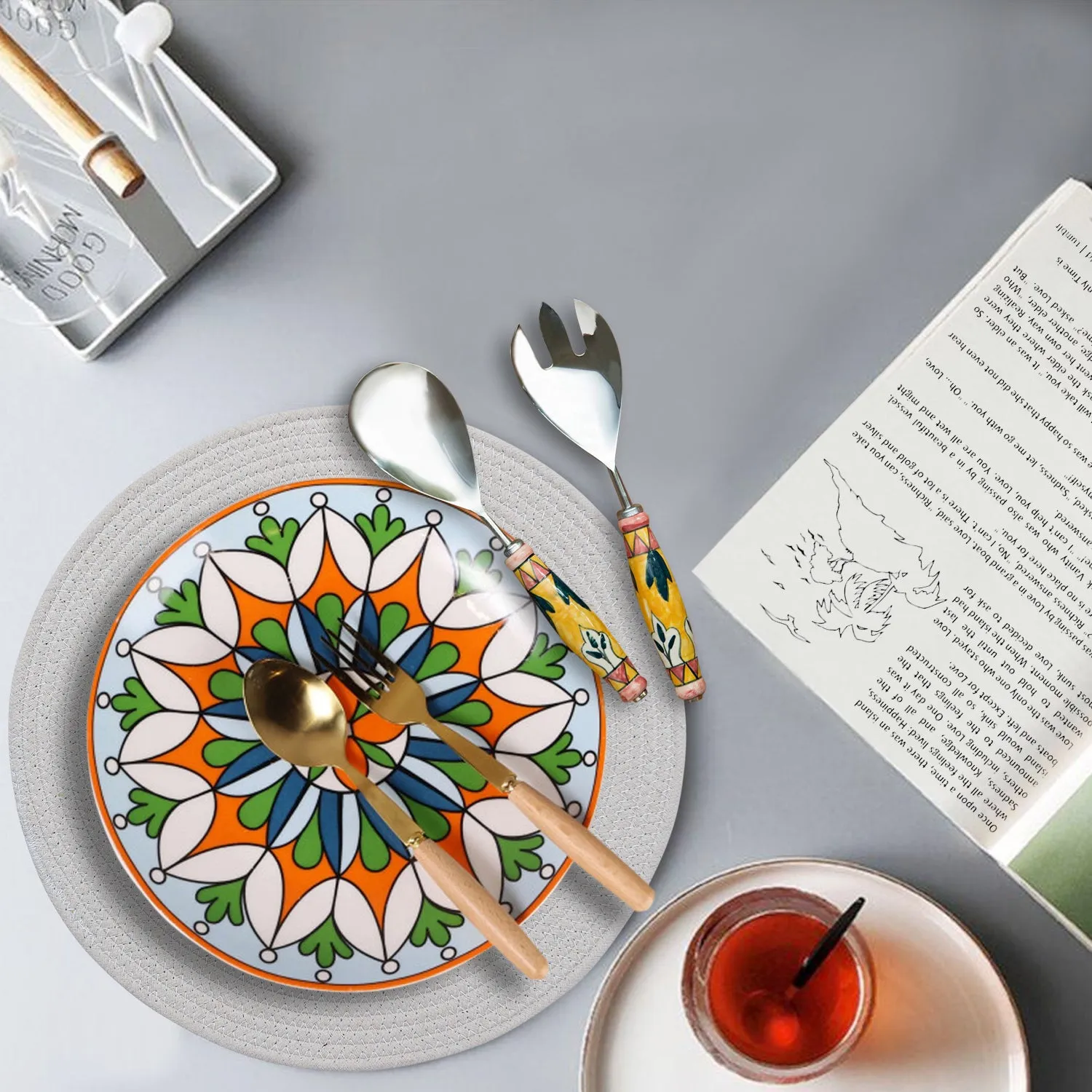 Nathalia Handmade Round Jute Placemats Natural Dining Table Elegance