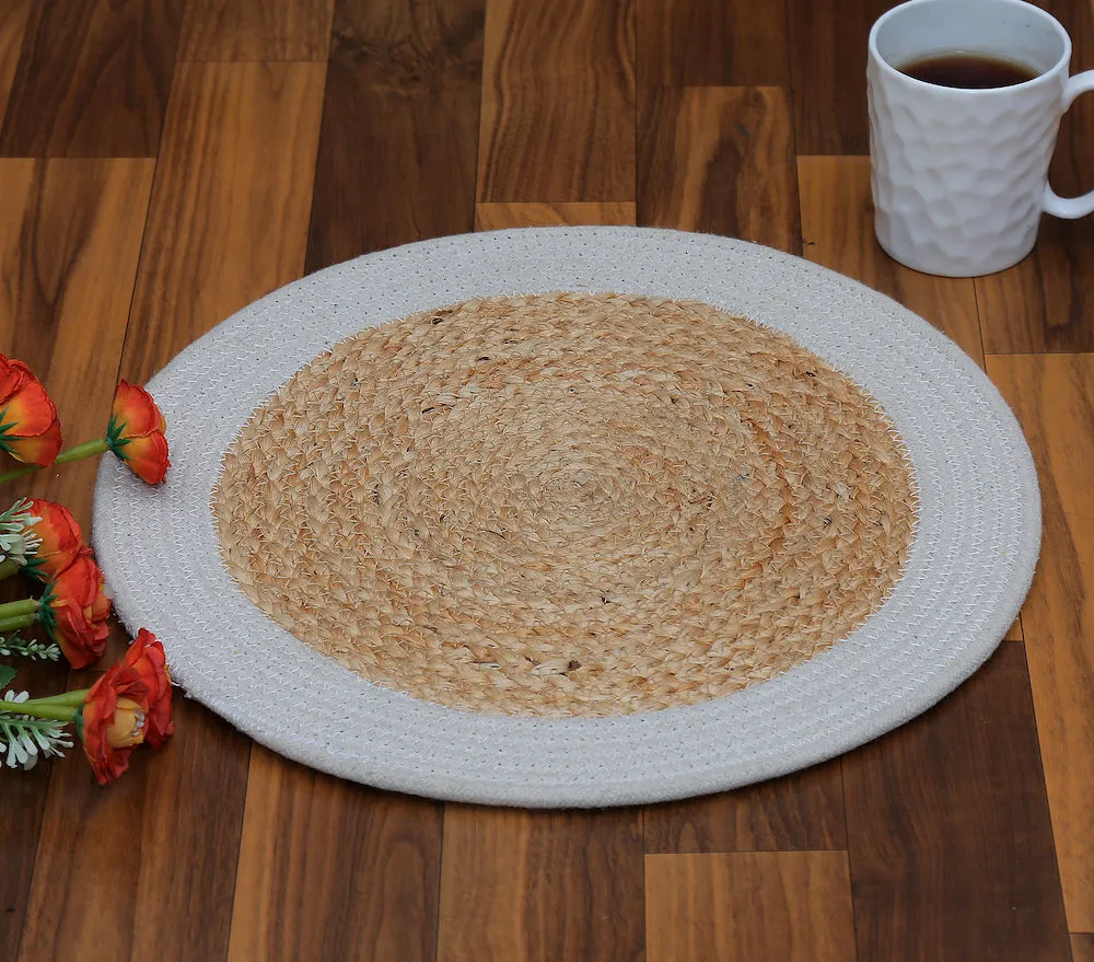 Nathalia Handmade Round Jute Placemats Natural Dining Table Elegance