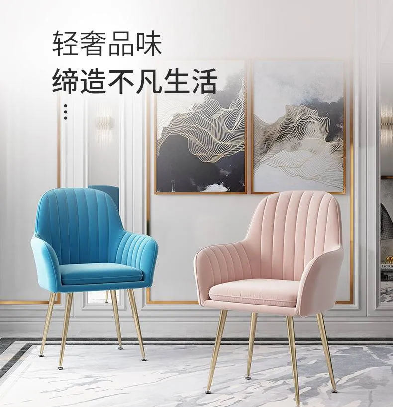 Nordic light luxury dining chair home modern dining table and chair