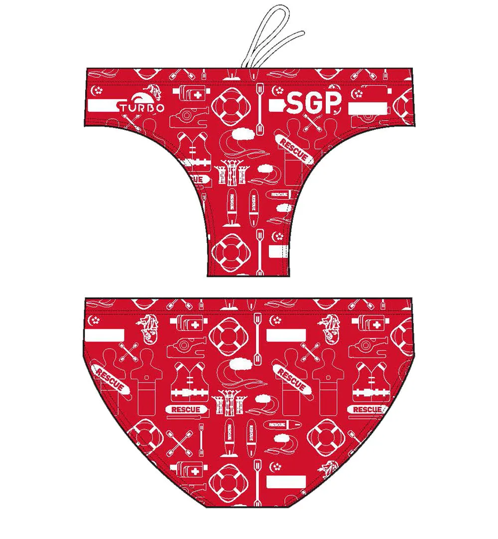 Past Custom Designed - Lifesaving SG 2018 Boys/Men Swim Trunks No Name (Pre-Order)