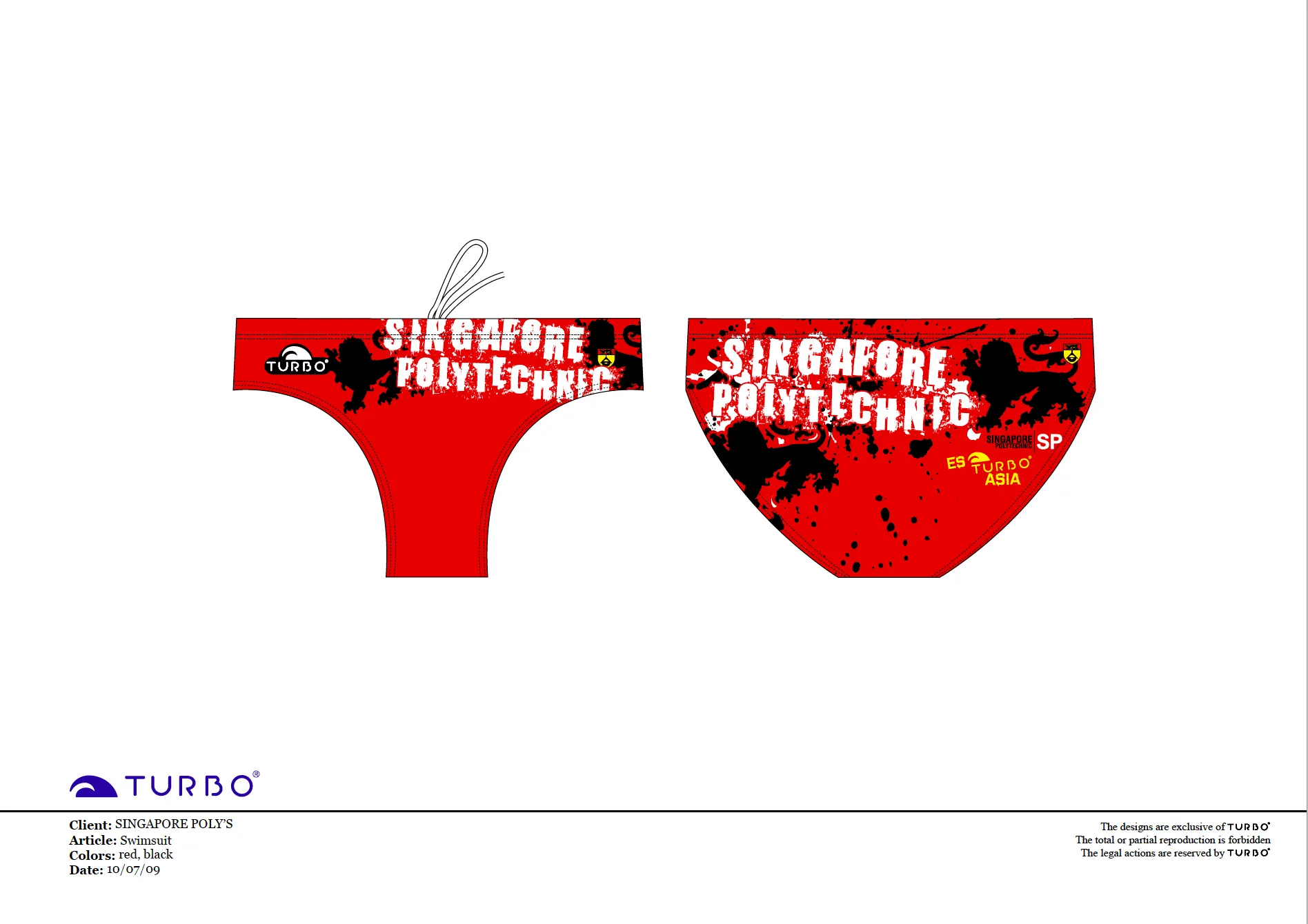 Past Custom Designed - SP 2010 Boys/Men WP Trunks without Name (Pre-Order)