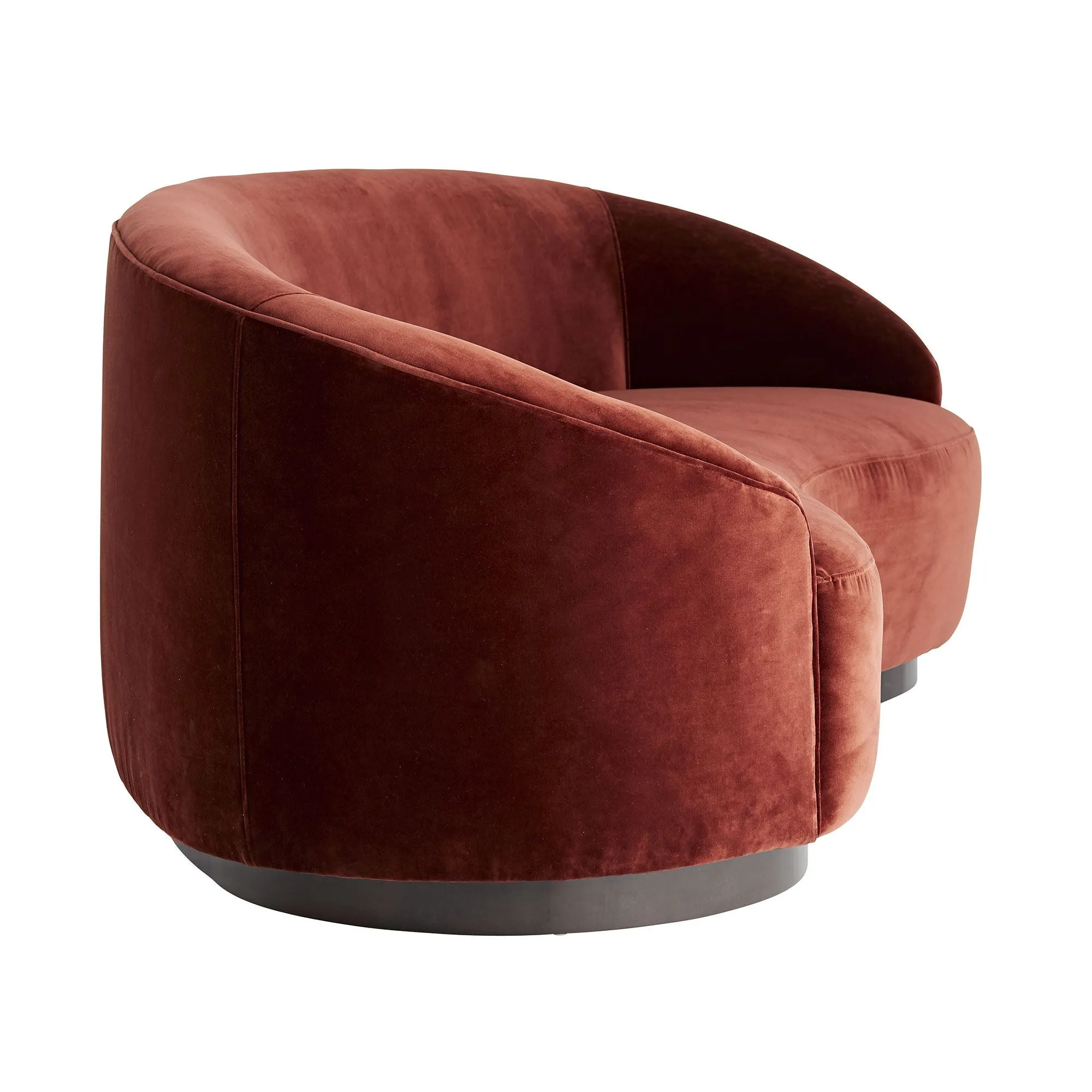 Petite Curved Sofa Paprika Velvet