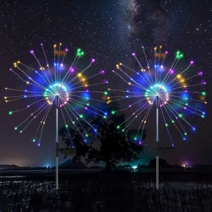 Solar Firework Light, Multi Color Outdoor Firework Solar Garden Lights for Walkway Pathway Backyard Christmas Decoration Parties