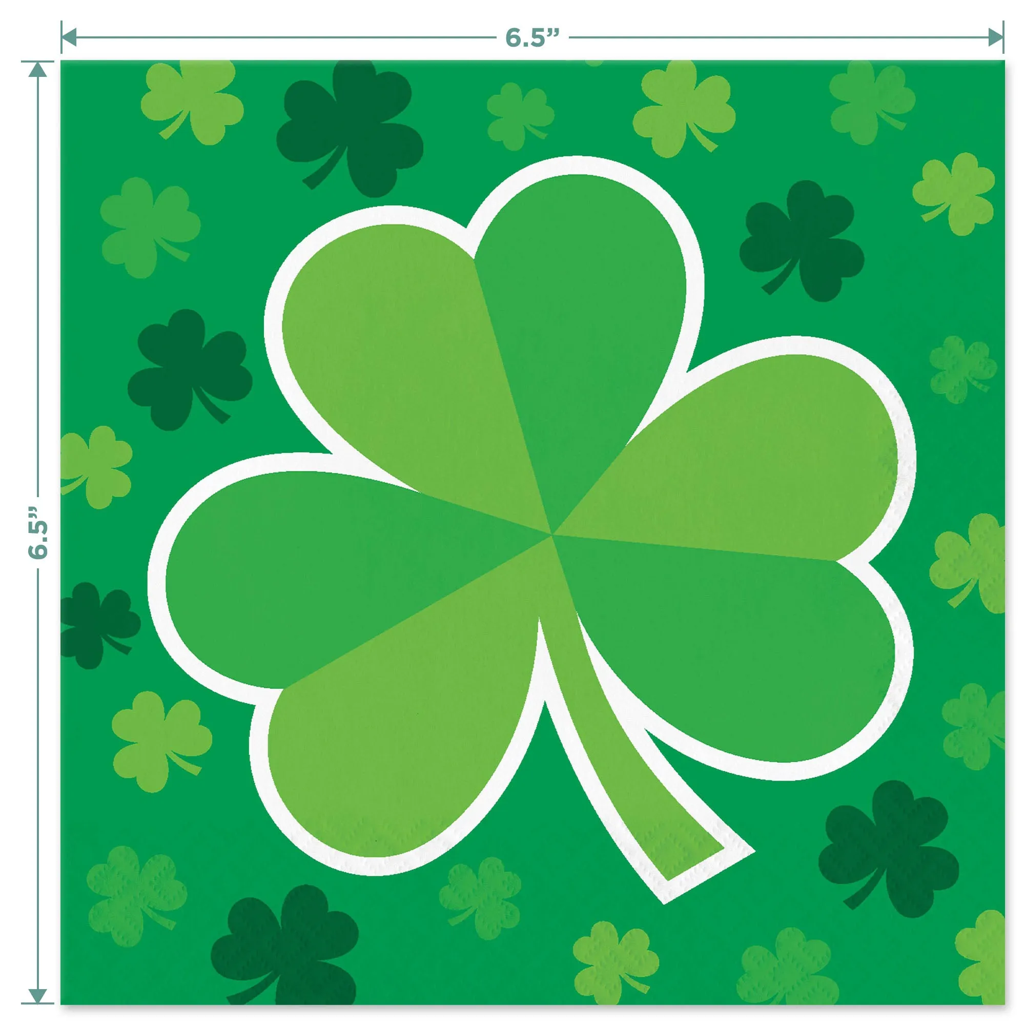 St. Patrick's Day Party Supplies - Irish Clover Paper Dinner Plates, Lunch Napkins, and Forks (Serves 16)