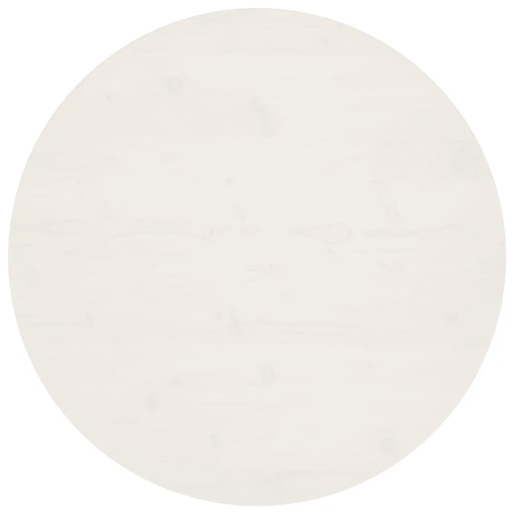 Table Top White Ø80x2.5 cm Solid Wood Pine