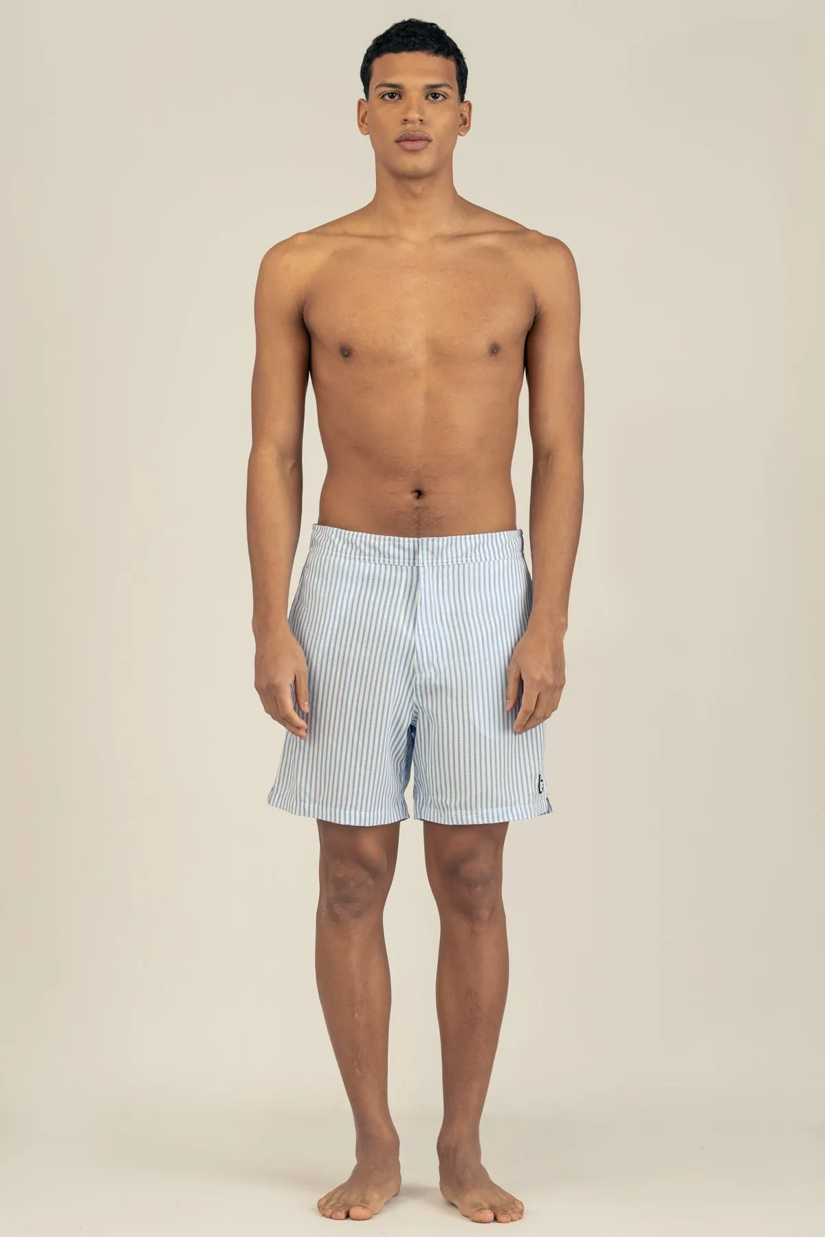 The Josh Swim Trunks in Seersucker Stripe
