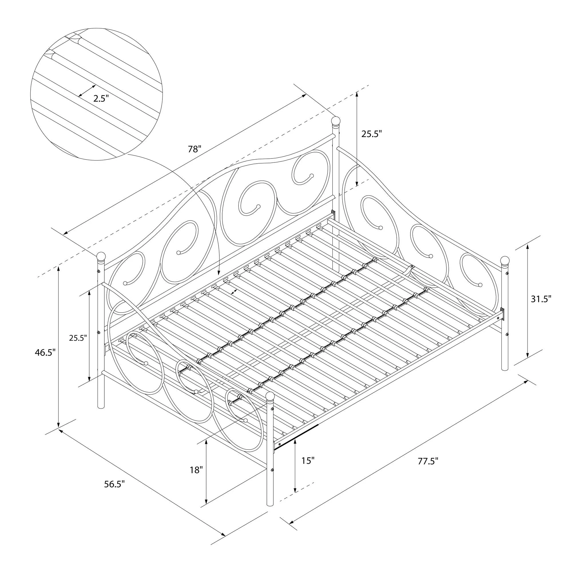 Victoria Metal Daybed