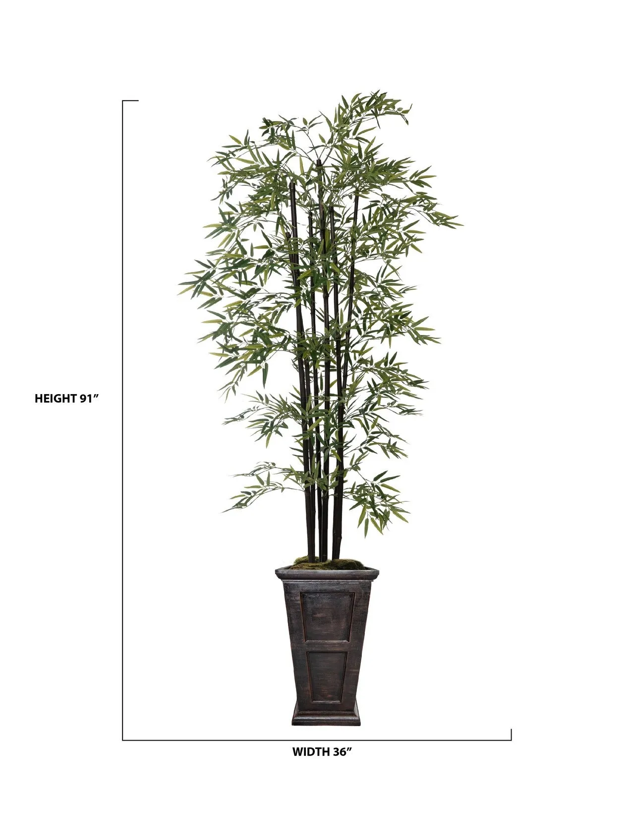 Vintage Home Artificial Faux 72" Tall Bamboo Tree With Eco Planter